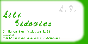 lili vidovics business card